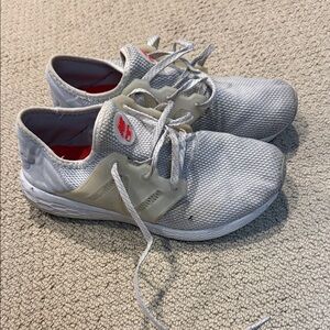 New Balance White and Red Sneakers